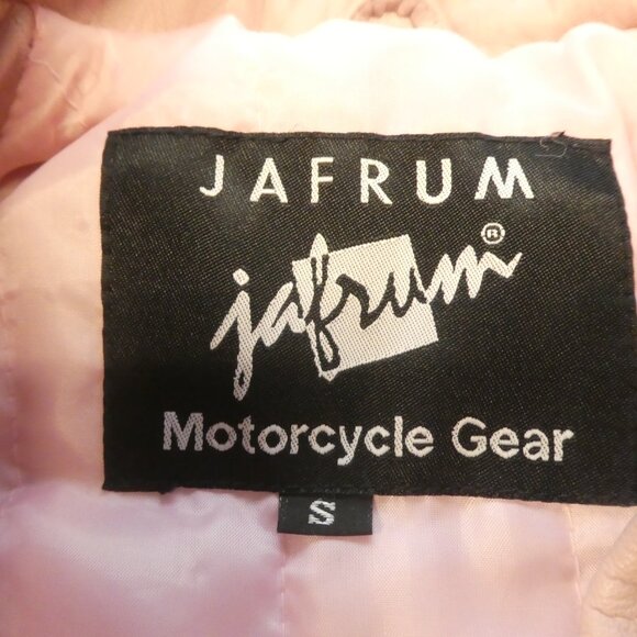 Jafrum Leather Motorcycle Jacket - Pink Ladies Size S - Picture 3 of 12